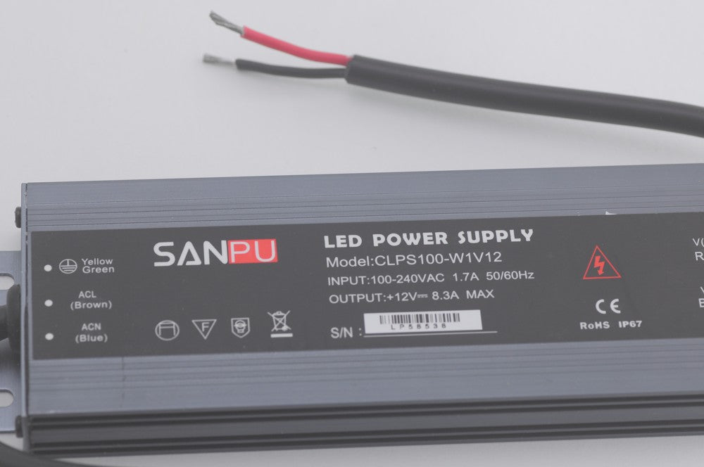 Super Slim  Waterproof 12V 8.3A LED Power Supply 100 Watt LED Power Supplies Rain-proof For LED Strips LED Light