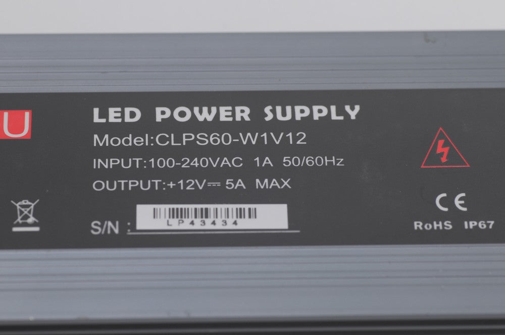 Super Slim Waterproof 12V 5A LED Power Supply 60 Watt LED Power Supplies Rain-proof For LED Strips LED Light