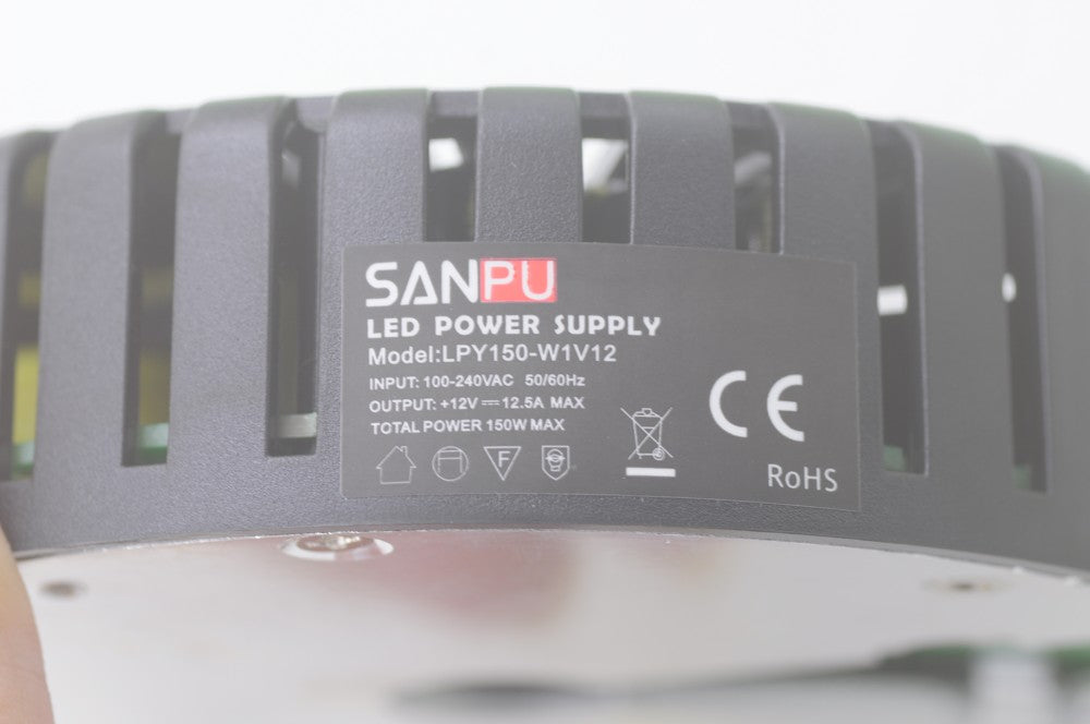 Black 12V 12.5A LED Power Supply 150 Watt LED Power Supplies For LED Strips LED Lighting