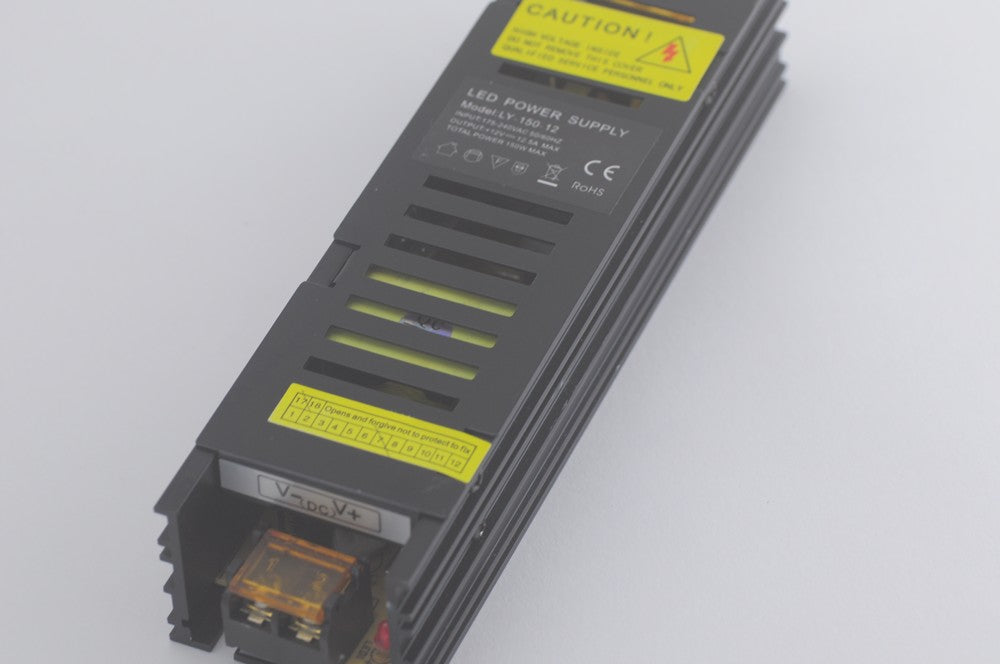 Black 12V 12.5A LED Power Supply 150 Watt LED Power Supplies For LED Strips LED Lighting