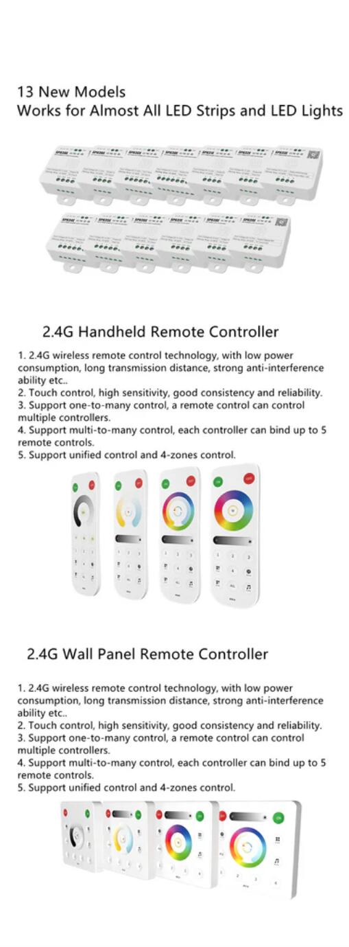 SP630E All-in-One SPI + 5CH PWW LED Controller Bluetooth Music Controller for LED Strips and LED Lights iOS/Android App Control