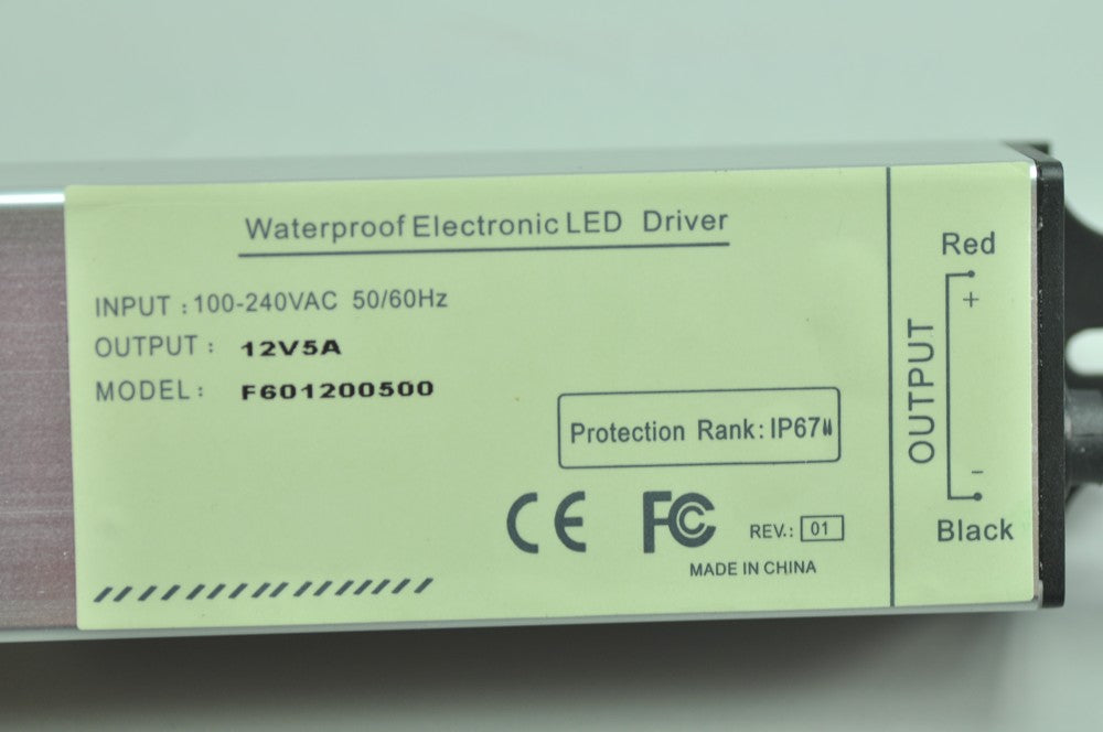 60 Watt LED Power Supply 12V 5A LED Power Supplies Waterproof IP67 For LED Strips LED Light