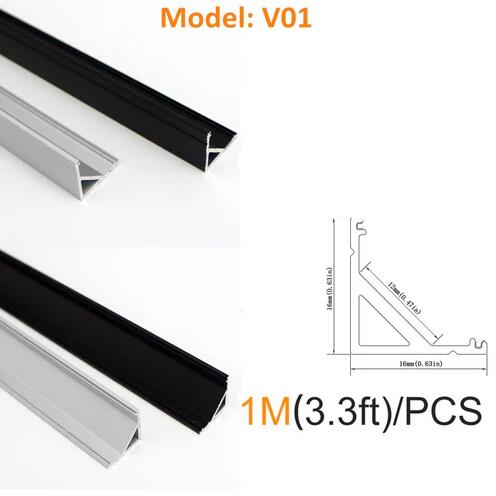 Seperate Aluminum Housing Only for U-Shape and V-Shape LED Aluminum Profile, Fit for U01, U02, U03, U04, U05, U06, V01, V02, V03