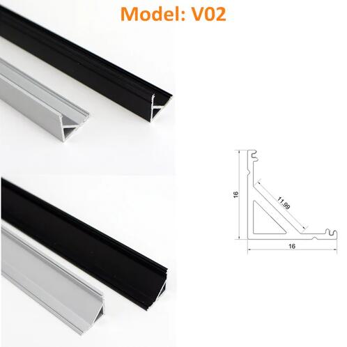 Seperate Aluminum Housing Only for U-Shape and V-Shape LED Aluminum Profile, Fit for U01, U02, U03, U04, U05, U06, V01, V02, V03