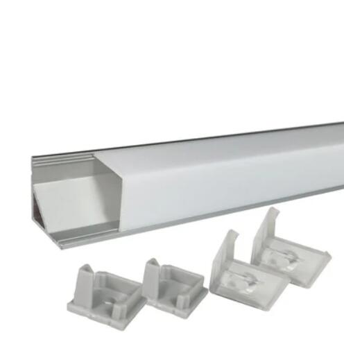 Silver Corner LED Profile V01 16x16mm V-Shape Vertical Cover Corner Mounted Aluminum Extrusion
