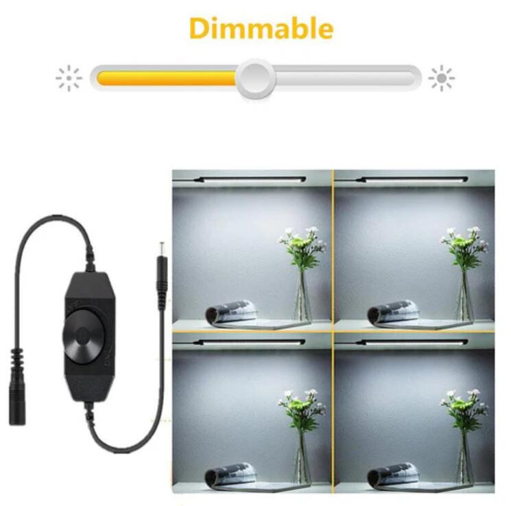 3pcs Pack Silver Finish LED Under Cabinet Lighting Kit Dimmable CRI90 Ultra Thin SMD2835 12V 15W 900 Lumens with Dimmer & Power Supply Included