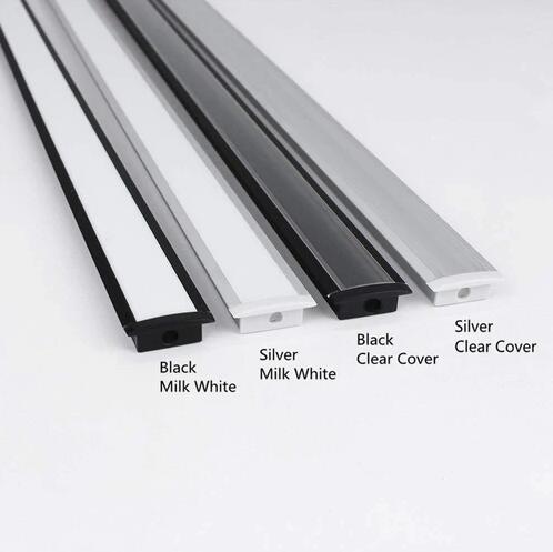 Silver U01 9x23mm U-Shape LED Aluminum Channel System for LED Strip Light Installation