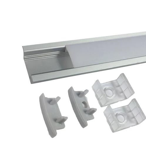 Silver U01 9x23mm U-Shape LED Aluminum Channel System for LED Strip Light Installation