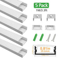 Silver U04 10x23mm U-Shape LED Aluminum Profile Aluminum Extrusion for LED Strip Light Installation