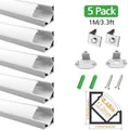 Silver V03 Corner LED Profile 18x18mm V-Shape Corner Mounted LED Aluminum Extrusion