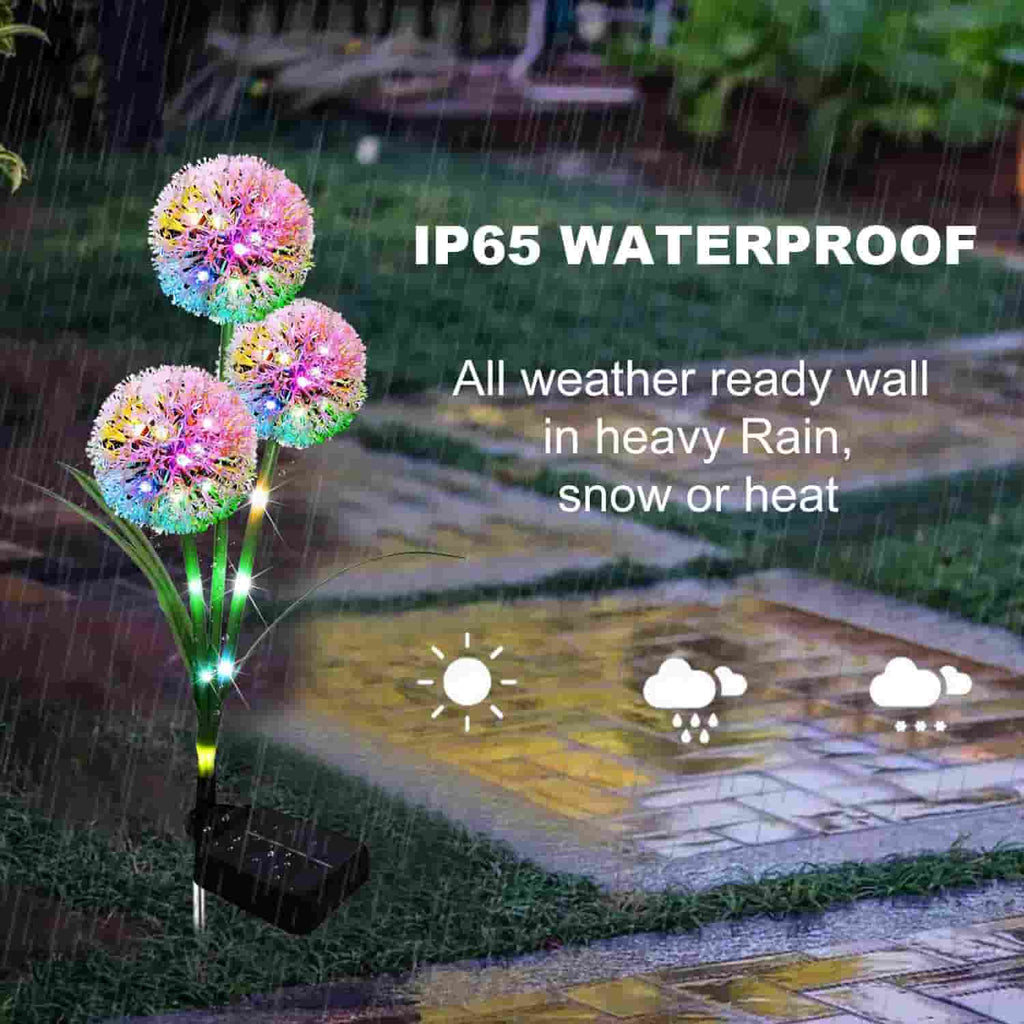 Solar Dandelion LED Lights for Your For Garden, Patio, Yard, Landscape Decor - 2 Pack
