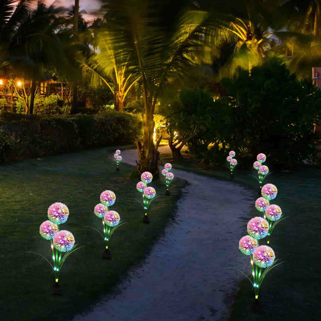 Solar Dandelion LED Lights for Your For Garden, Patio, Yard, Landscape Decor - 2 Pack