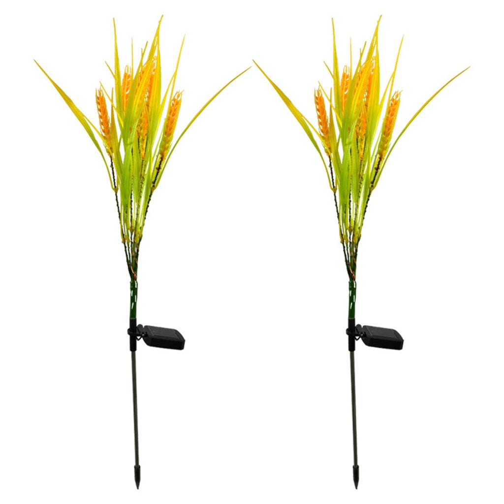 Solar Flowers Lights, IP65 Waterproof Wheat Ear Solar Garden Stake Lights for Patio, Lawn, Yard, Pathway Decoration (2 Pack)