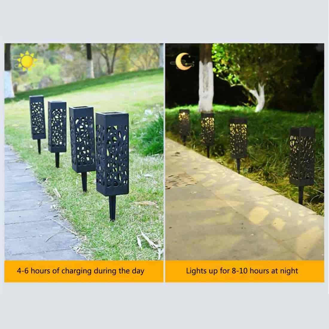Solar Garden Lights, Outdoor 7 Color Changing 3 Pack Solar Flowers Lights for Yard, Path, Lawn, Party, Pathway Decoration