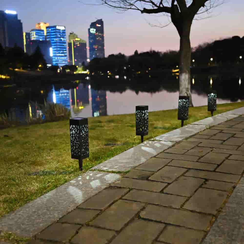 Solar Garden Lights, Outdoor 7 Color Changing 3 Pack Solar Flowers Lights for Yard, Path, Lawn, Party, Pathway Decoration