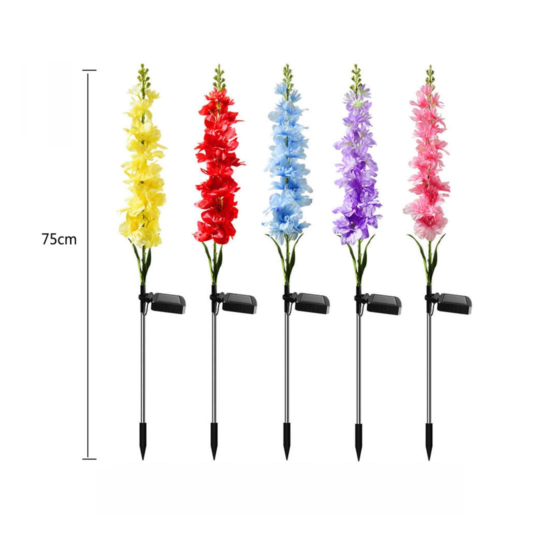 Solar Garden Lights, 5 Pack Waterproof Solar Violet Lights Flower Stakes for Landscape Path Yard Lawn Decoration