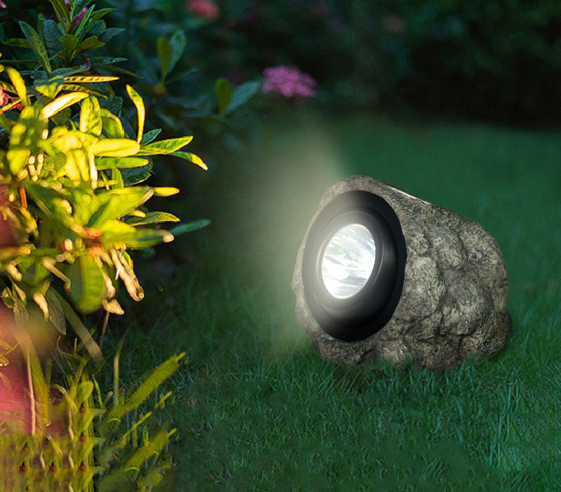 Solar Stone Light, Waterproof Resin Simulation Stone Light for Garden Lawn Path Landscape Spotlight