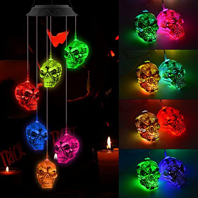 Solar Wind Chimes, Outdoor Waterproof Color-Changing LED Mobile Solar Powered Light for Garden, Party, Yard, Window, Outdoor Decorations