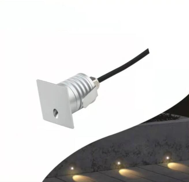 8PCS Pack 1W 12-24V DC IP67 LED Step Lights Round/Square Waterproof Dimmable Inground Light Made By 6063 Aluminum LED Wall Corner Light