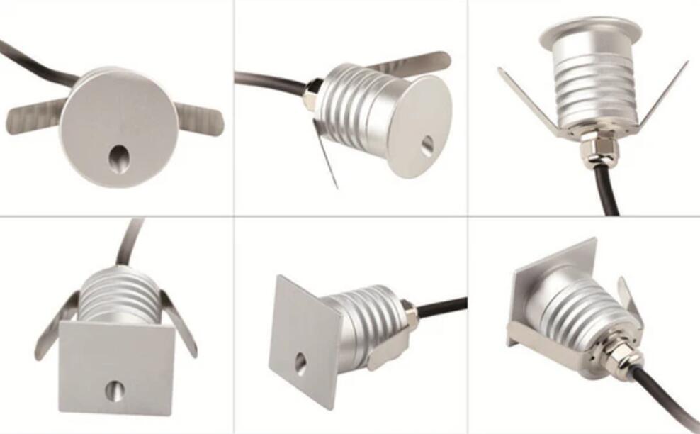 8PCS Pack 1W 12-24V DC IP67 LED Step Lights Round/Square Waterproof Dimmable Inground Light Made By 6063 Aluminum LED Wall Corner Light