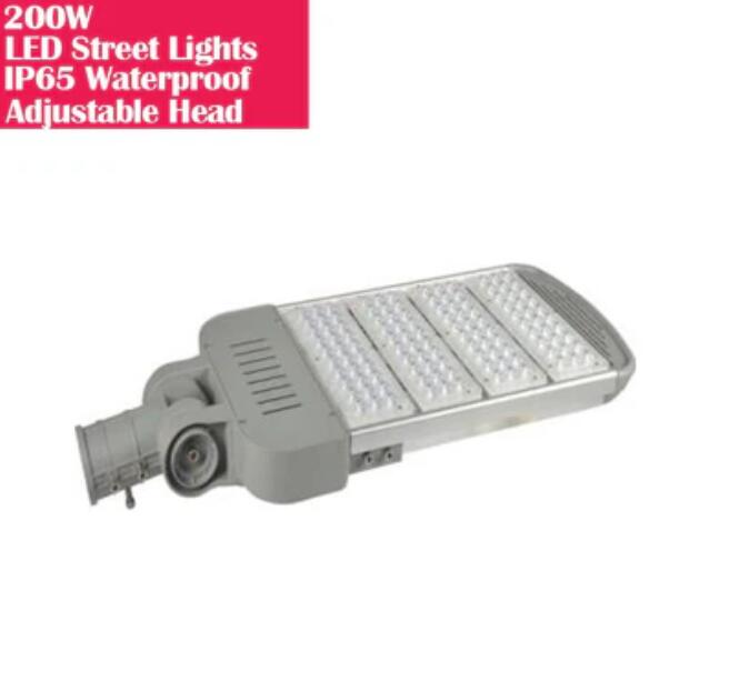 200W IP65 Waterproof Adjustable Head LED Street Lights Modular LED Pole Light Outdoor 120LM/W CRI80+ Warm White 3000K
