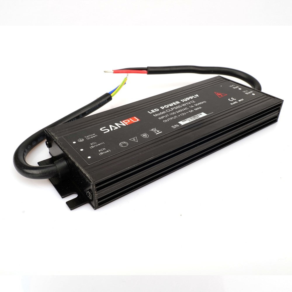 Super Slim Waterproof 12V 5A LED Power Supply 60 Watt LED Power Supplies Rain-proof For LED Strips LED Light