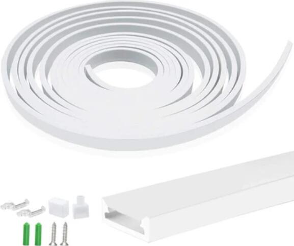 1M/5M/10M/20M Pack of T0513 LED Neon Light Housing Kit with End Caps and Mounting Clips, Flexible Neon Channel Fit for 10mm Wide LED Strip Lights