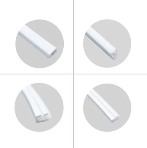 1M/5M/10M/20M Pack of T0613 Edge Lighting LED Neon Light Housing Kit with End Caps and Mounting Clips, Flexible Neon Channel Fit for 8mm Wide LED Strip Lights