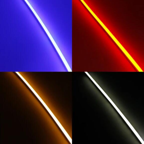 1M/5M/10M/20M Pack of T0613 Edge Lighting LED Neon Light Housing Kit with End Caps and Mounting Clips, Flexible Neon Channel Fit for 8mm Wide LED Strip Lights