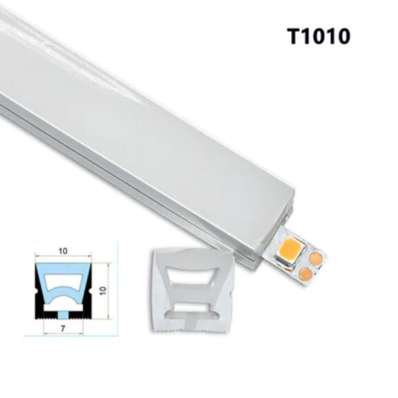 1M/5M/10M/20M Pack of T1010 LED Neon Light Housing Kit with End Caps and Mounting Clips, Flexible Neon Channel Fit for 6mm Wide LED Strip Lights