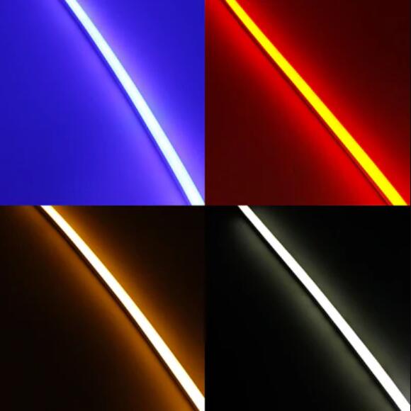 1M/5M/10M/20M Pack of T1018 LED Neon Light Housing Kit with End Caps and Mounting Clips, Flexible Neon Channel Fit for 10mm Wide LED Strip Lights