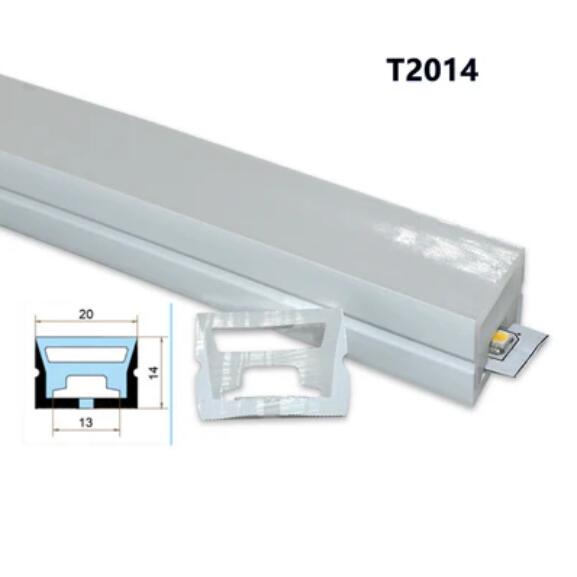 1M/5M/10M Pack of T2014 LED Neon Light Housing Kit with End Caps and Mounting Clips, Flexible Neon Channel Fit for 12mm Wide LED Strip Lights
