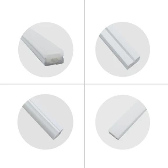 1M/5M/10M Pack of T2014 LED Neon Light Housing Kit with End Caps and Mounting Clips, Flexible Neon Channel Fit for 12mm Wide LED Strip Lights