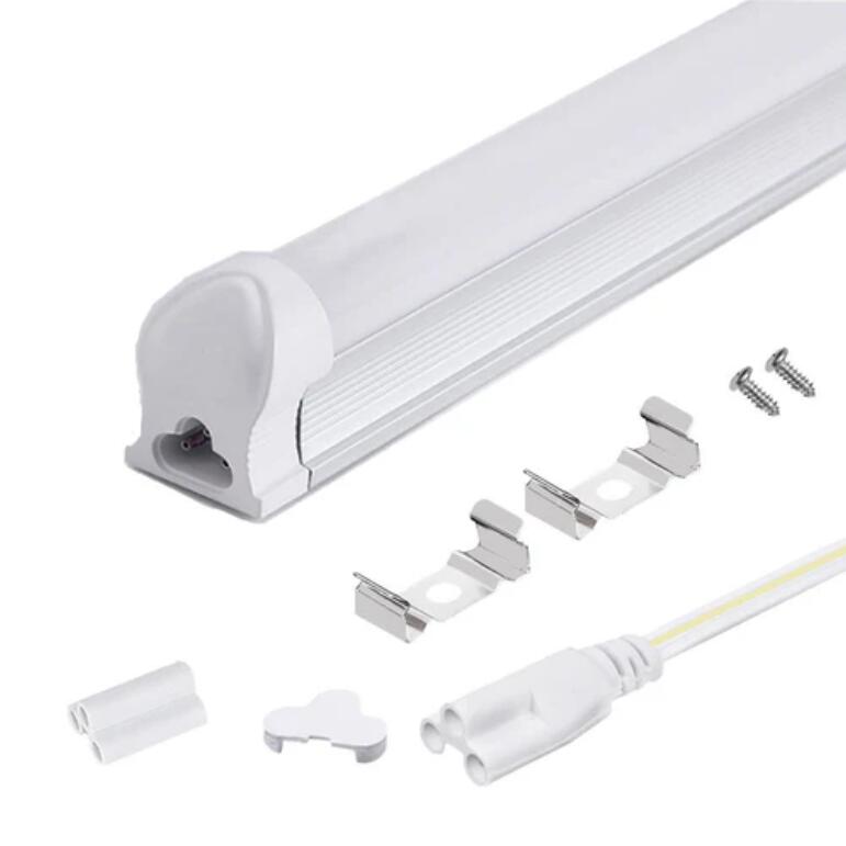 10Pcs Pack 2FT/3FT/4FT/5FT Line Voltage 110/220V AC T8 LED Tube Light w/ Milky White Cover