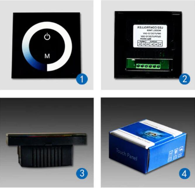 12V-24V DC TM06 Wall Panel Touchable Color Ring LED Dimmer Controller for Single Color LED Strips