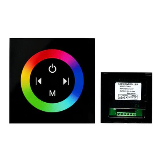 12V-24V DC TM08 Wall Panel Touchable Color Ring LED Controller for RGB Color Changing LED Strips