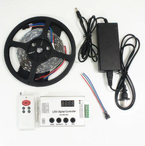 TM1914 Addressable Dream Color LED Light Strip, 12VDC 16.4Ft/5M 5050 RGB Pixel LED Strip Kit with 60LEDs /Mtr