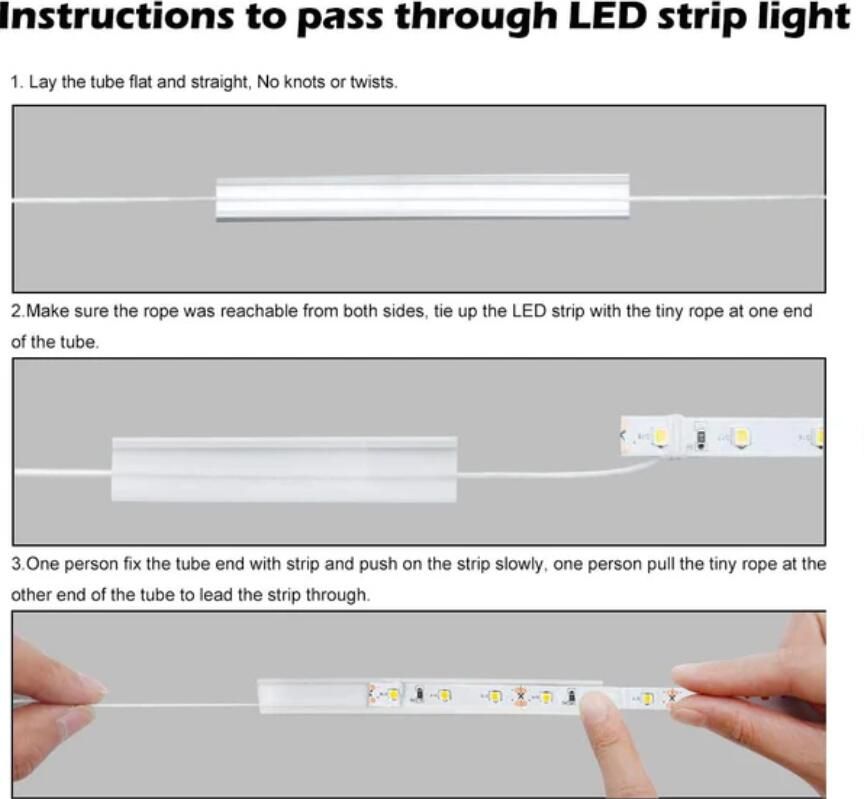 16.4FT(5Meters) 06*16mm 120° Side Insert Top Emitting IP67 Waterproof Flexible Full Black Silicon LED NEON Tube Housing Fit for 8mm Wide LED Strip Light