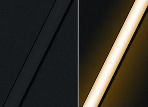 U01 All Black LED Channel System w/ Smoke Clear Black Diffuser Lens Black Aluminum Extrusion