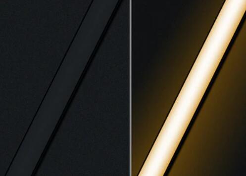 U02 All Black LED Channel System w/ Smoke Clear Black Diffuser Lens Black Aluminum Extrusion