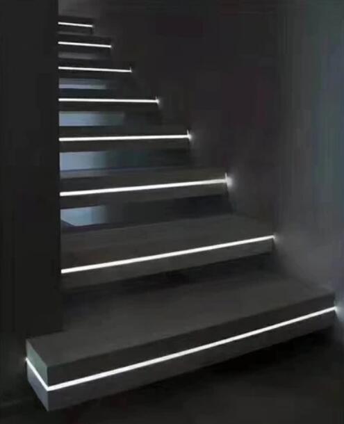 U02 All Black LED Channel System w/ Smoke Clear Black Diffuser Lens Black Aluminum Extrusion