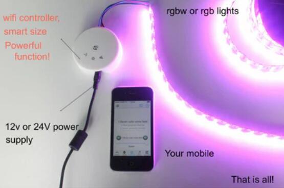 UFO WiFi Smart Phone App Controllable LED RGB / RGBW Controller Wireless Controller for LED Flexible Strips
