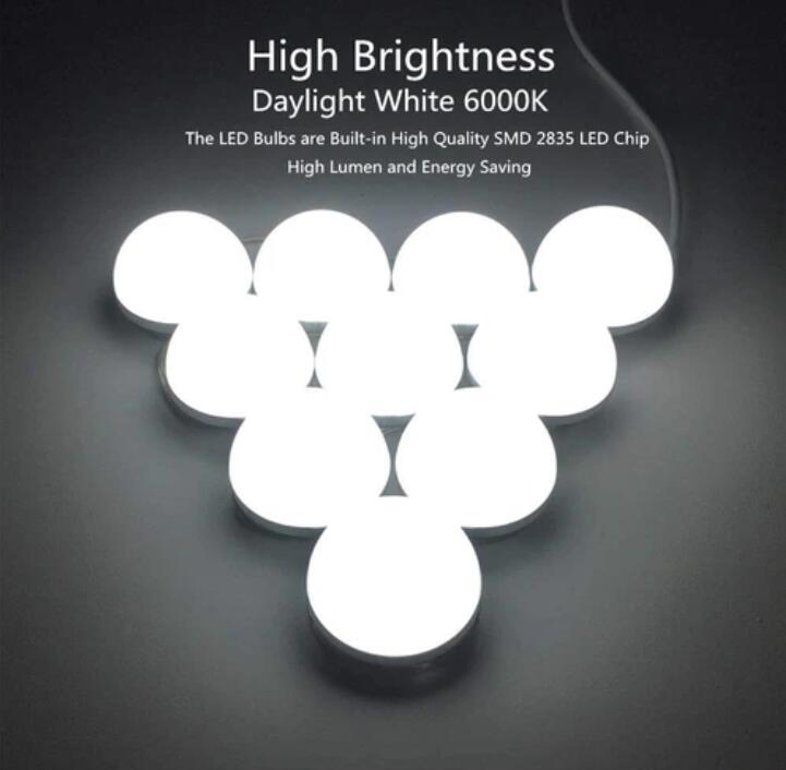 Hollywood Style Vanity Mirror Lights, 10 Vanity Makeup LED Light Bulbs in Small Size with Dimmable Touch Sensor for Makeup Mirror