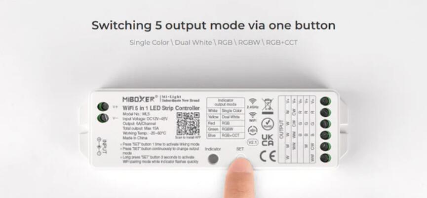 WL5 5 in 1 LED Strip Controller (WiFi+2.4G)