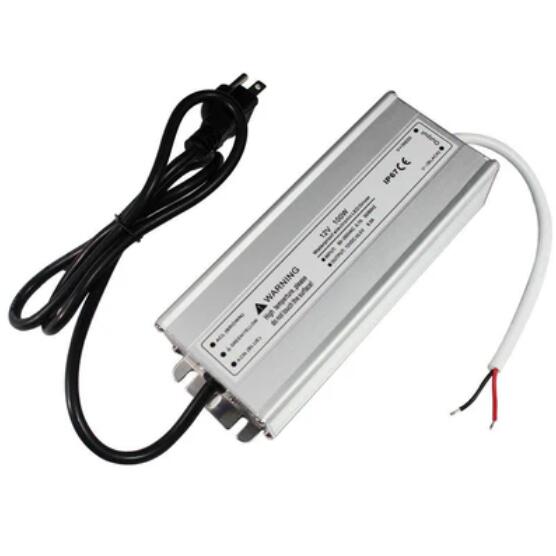 Waterproof IP67 LED Power Supply 110V AC to 12V DC Driver Transformer 3-Prong Plug 3.3 Feet Cable