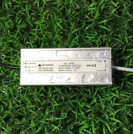 Waterproof IP67 LED Power Supply 110V AC to 12V DC Driver Transformer 3-Prong Plug 3.3 Feet Cable