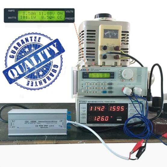 Waterproof IP67 LED Power Supply 110V AC to 12V DC Driver Transformer 3-Prong Plug 3.3 Feet Cable
