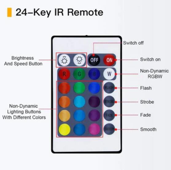 Wireless WiFi Smart Phone APP LED Controller or with 24Key IR Remote Controller for RGBW/RGBWW LED Flexible Strip Lights