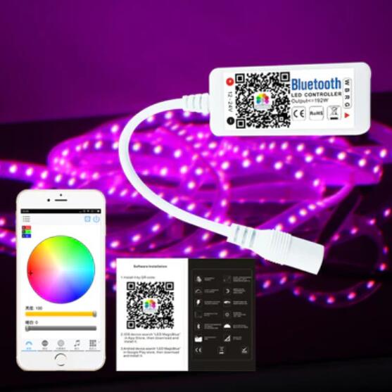 Wireless WiFi Smart Phone APP LED Controller or with 24Key IR Remote Controller for RGBW/RGBWW LED Flexible Strip Lights