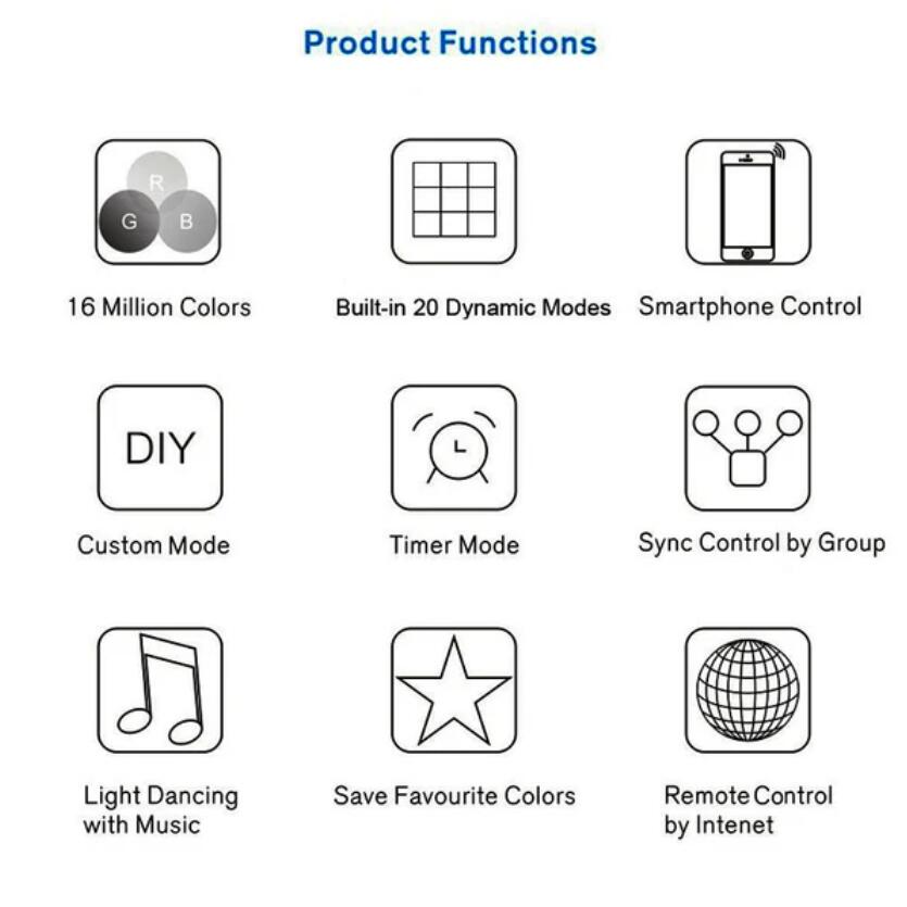 Wireless WiFi Smart Phone APP LED Controller or with 24Key IR Remote Controller for RGB LED Flexible Strip Lights